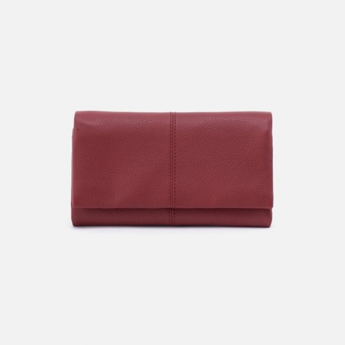 Hobo Women's Keen Continental Wallet in Pebbled Leather - Red Pear | New Arrivals