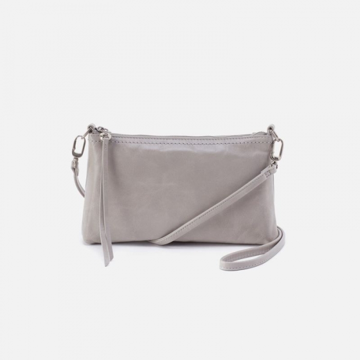 Hobo Women's Darcy Crossbody in Polished Leather - Light Grey | New Arrivals