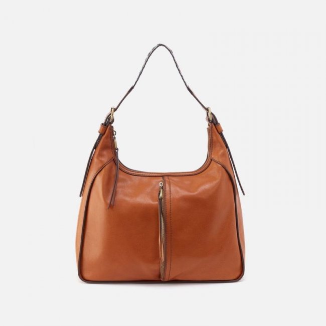 Hobo Women's Bellamy Front Zip Hobo in Artisan Leather - Honey Brown | New Arrivals