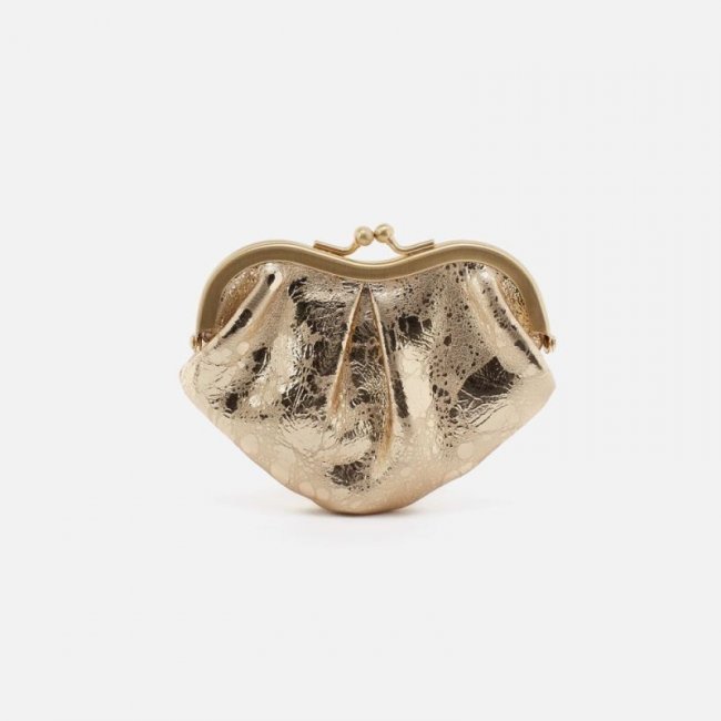 Hobo Women's Heart Frame Key Fob in Metallic Leather - Gilded Marble | New Arrivals