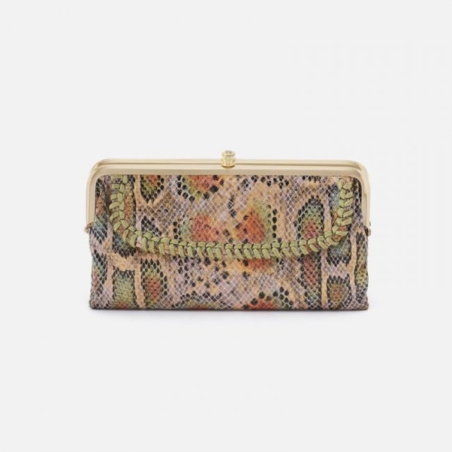 Hobo Women's Lauren Clutch-Wallet in Printed Leather - Opal Snake Print | New Arrivals