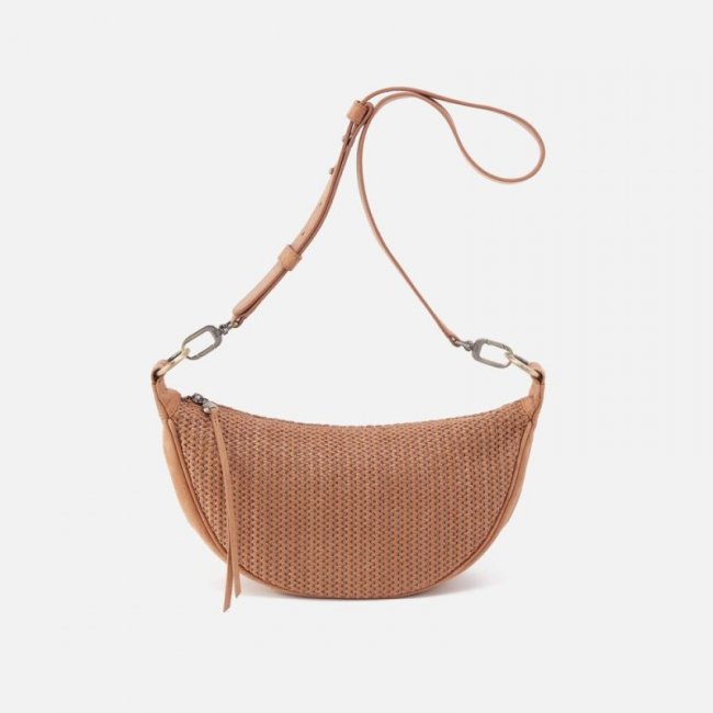 Hobo Women's Knox Sling in Raffia With Leather Trim - Sepia | New Arrivals