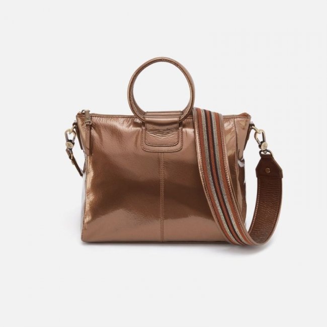 Hobo Women's Sheila Medium Satchel in Patent Leather - Bronze | New Arrivals