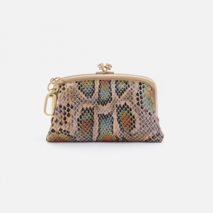 Hobo Women's Cheer Frame Pouch in Printed Leather - Opal Snake Print | New Arrivals