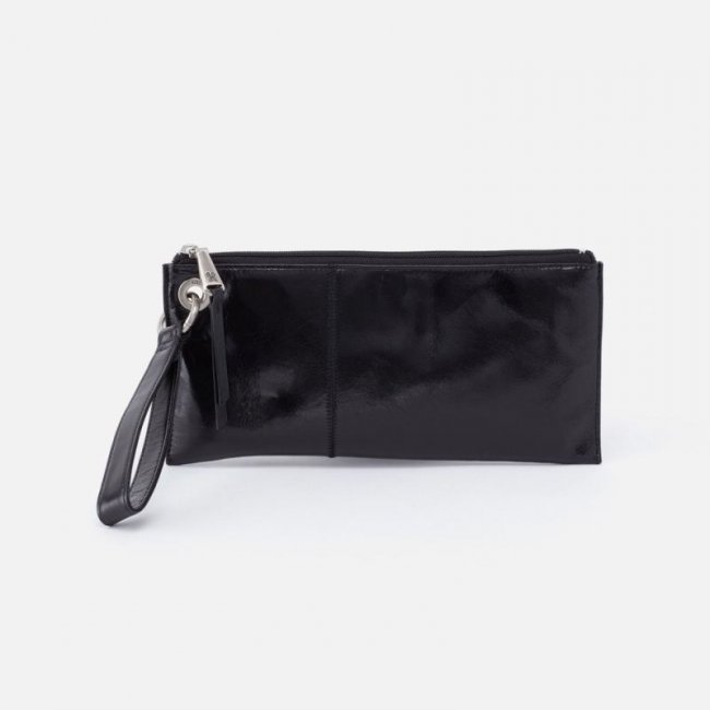 Hobo Women's Vida Wristlet in Polished Leather - Black | New Arrivals