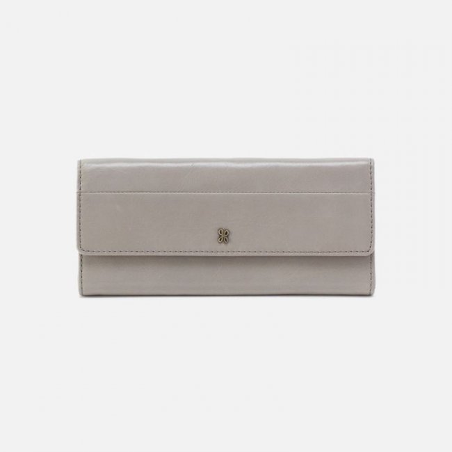 Hobo Women's Jill Large Trifold Wallet in Polished Leather - Driftwood | New Arrivals
