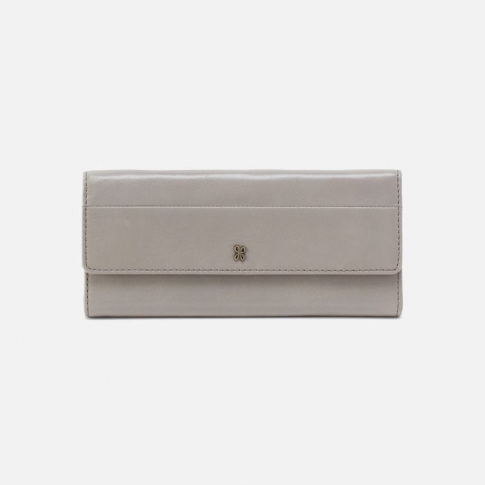 Hobo Women's Jill Large Trifold Wallet in Polished Leather - Driftwood | New Arrivals