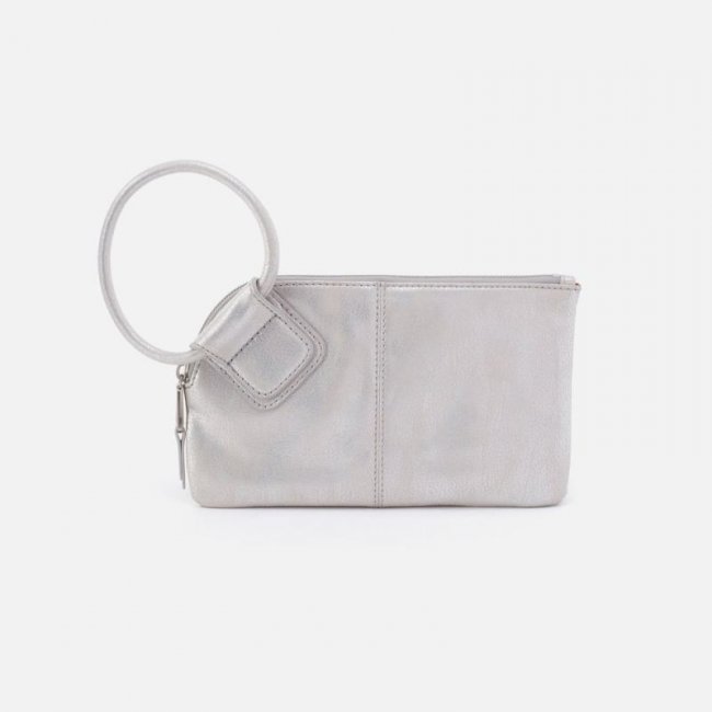 Hobo Women's Sable Wristlet in Metallic Leather - Silver | New Arrivals