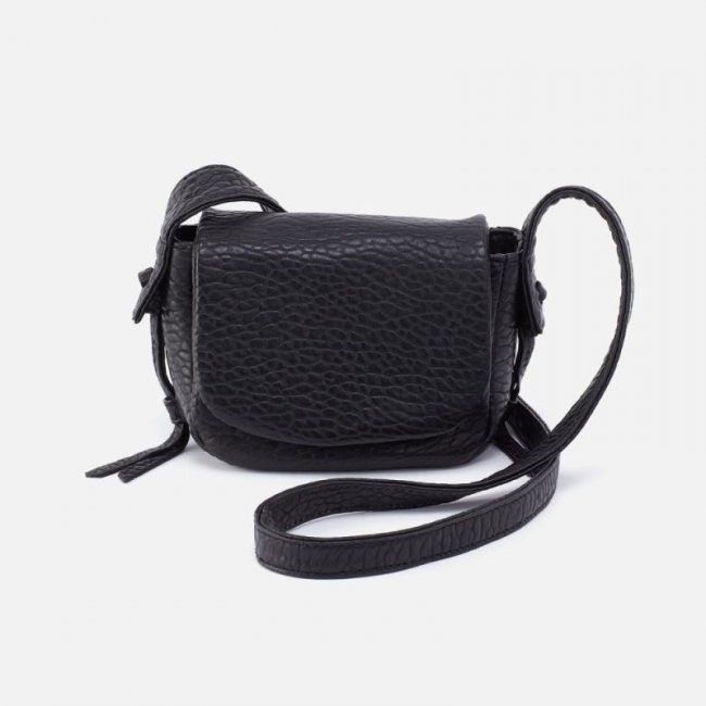 Hobo Women's Bonita Mini Messenger Crossbody in Bubble Pebbled Leather - Black | New Arrivals