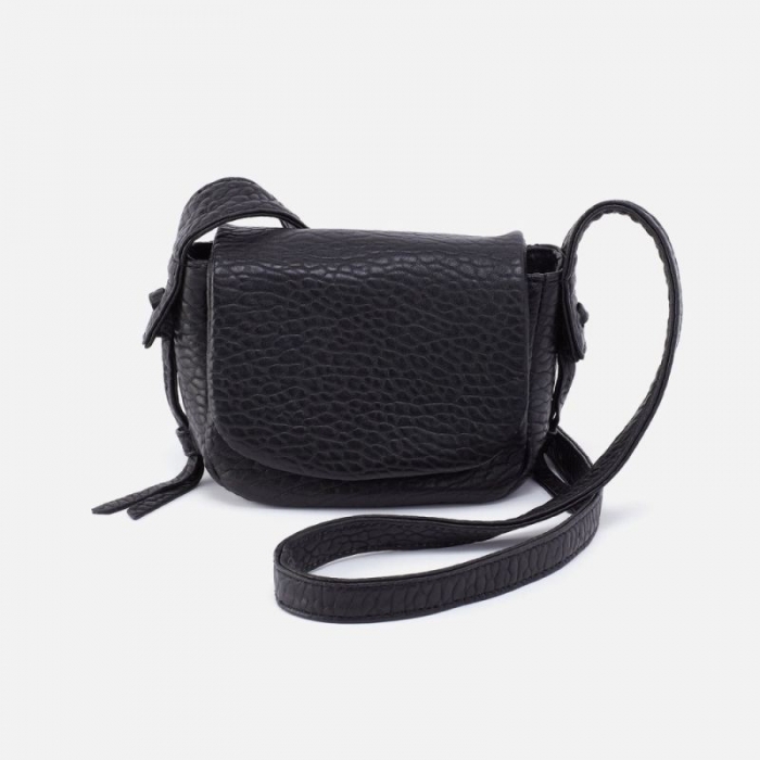 Hobo Women's Bonita Mini Messenger Crossbody in Bubble Pebbled Leather - Black | New Arrivals
