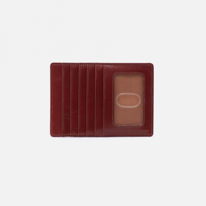 Hobo Women's Euro Slide Card Case in Polished Leather - Henna | New Arrivals