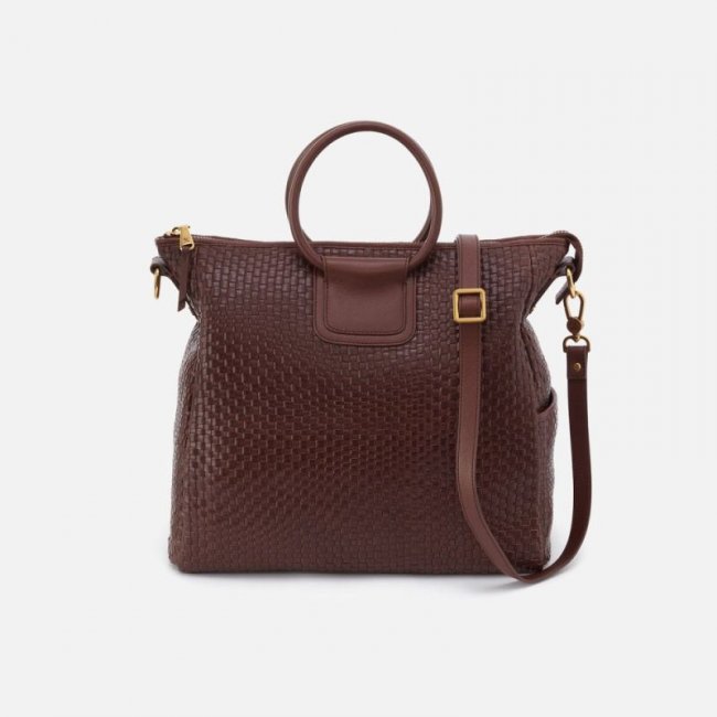 Hobo Women's Sheila Large Satchel in Wave Weave Leather - Pecan | New Arrivals