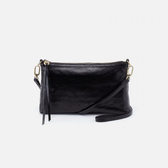 Hobo Women's Darcy Crossbody in Polished Leather - Black | New Arrivals