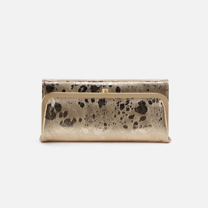 Hobo Women's Rachel Continental Wallet in Metallic Leather - Gilded Marble | New Arrivals