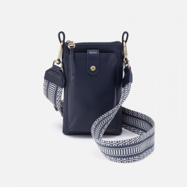Hobo Women's Cia Phone Crossbody in Pebbled Leather - Sapphire | New Arrivals