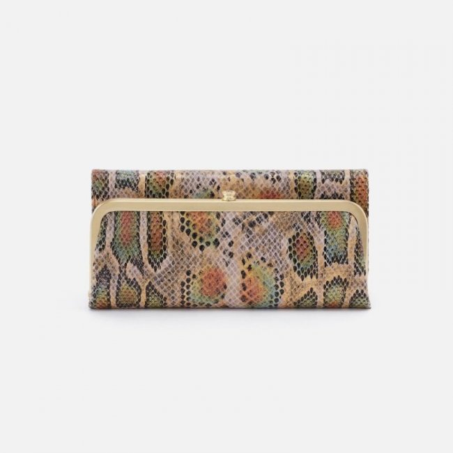 Hobo Women's Rachel Continental Wallet in Printed Leather - Opal Snake Print | New Arrivals