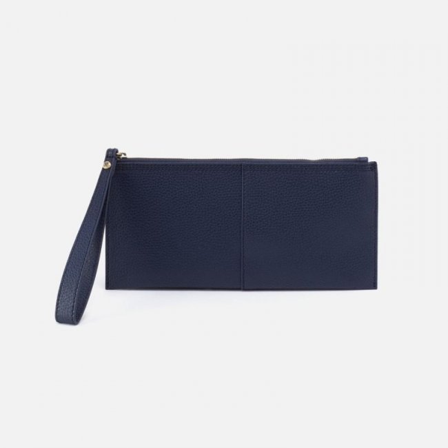 Hobo Women's Vida Large Pouch in Micro Pebbled Leather - Mood Indigo | New Arrivals