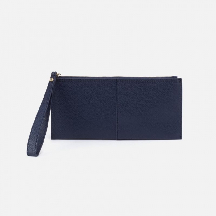 Hobo Women's Vida Large Pouch in Micro Pebbled Leather - Mood Indigo | New Arrivals