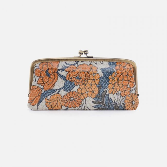 Hobo Women's Cora Large Frame Wallet in Printed Leather - Orange Blossom | New Arrivals