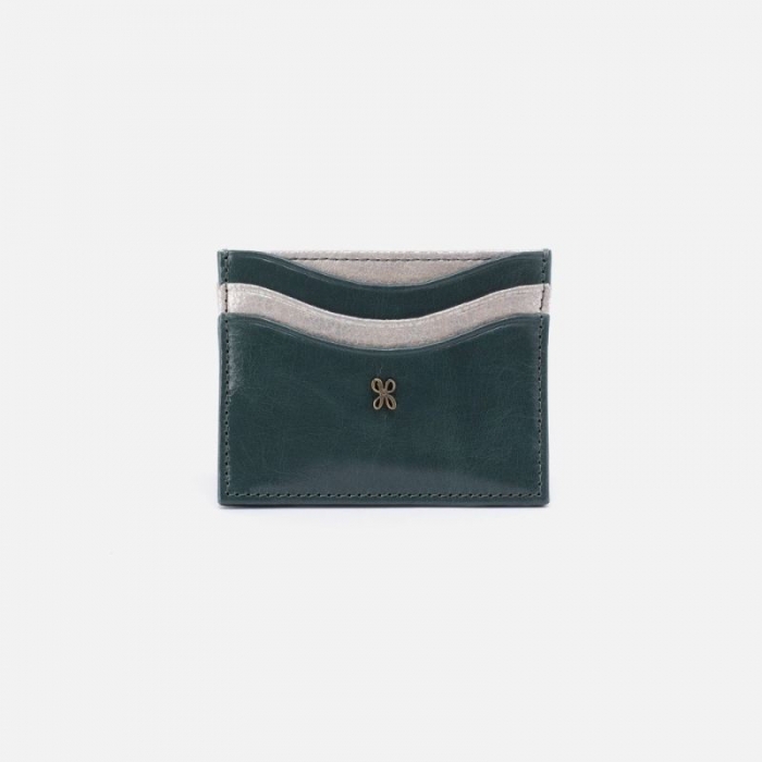 Hobo Women's Max Card Case in Mixed Leathers - Sage Leaf | New Arrivals