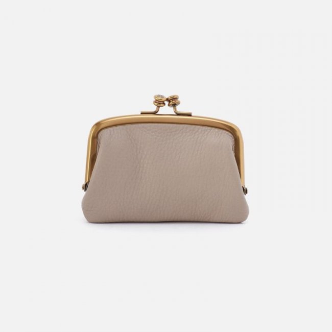 Hobo Women's Cora Frame Card Holder in Pebbled Leather - Taupe | New Arrivals