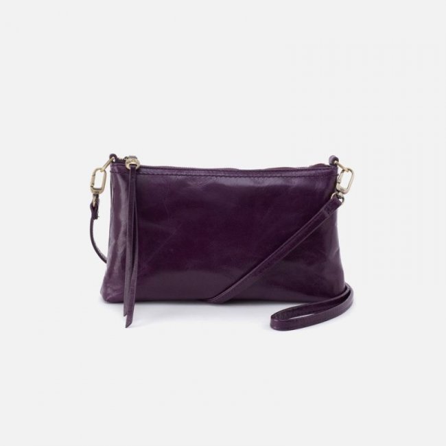 Hobo Women's Darcy Crossbody in Polished Leather - Deep Purple | New Arrivals