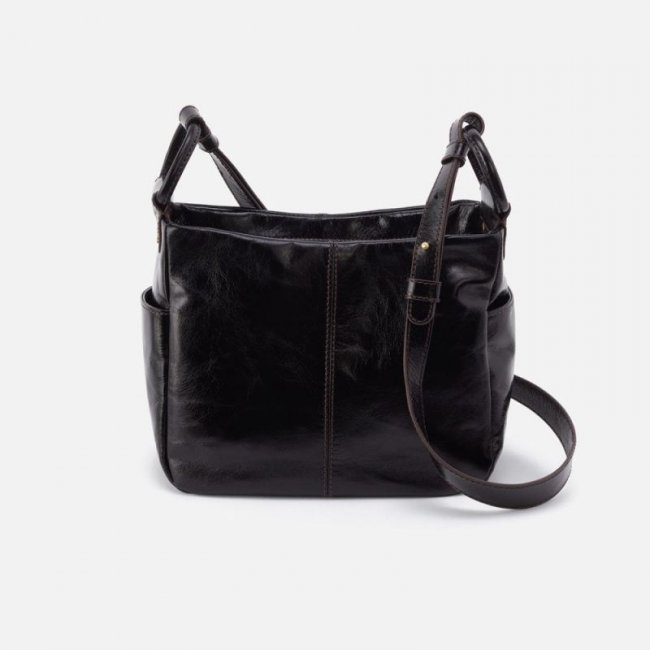 Hobo Women's Sheila Crossbody in Polished Leather - Black | New Arrivals