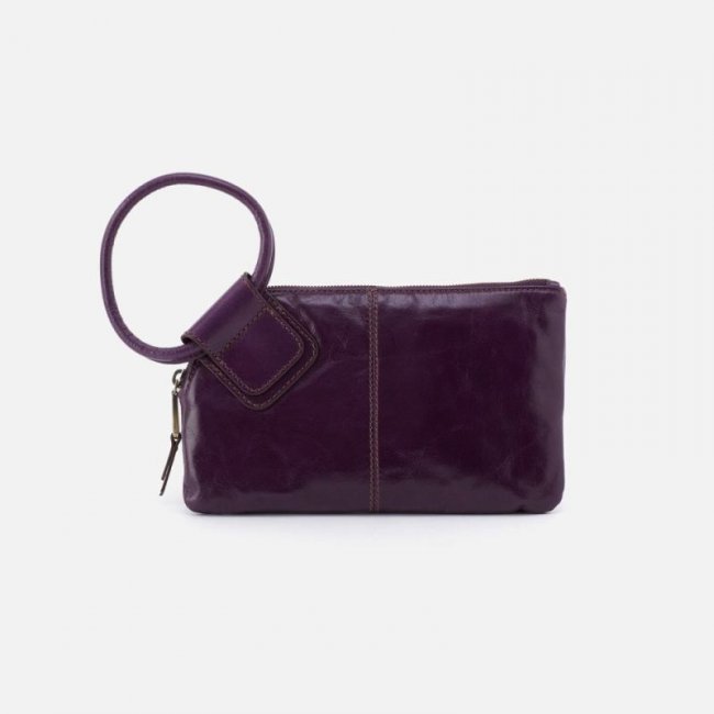 Hobo Women's Sable Wristlet in Polished Leather - Deep Purple | New Arrivals