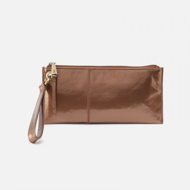 Hobo Women's Vida Wristlet in Patent Leather - Bronze | New Arrivals