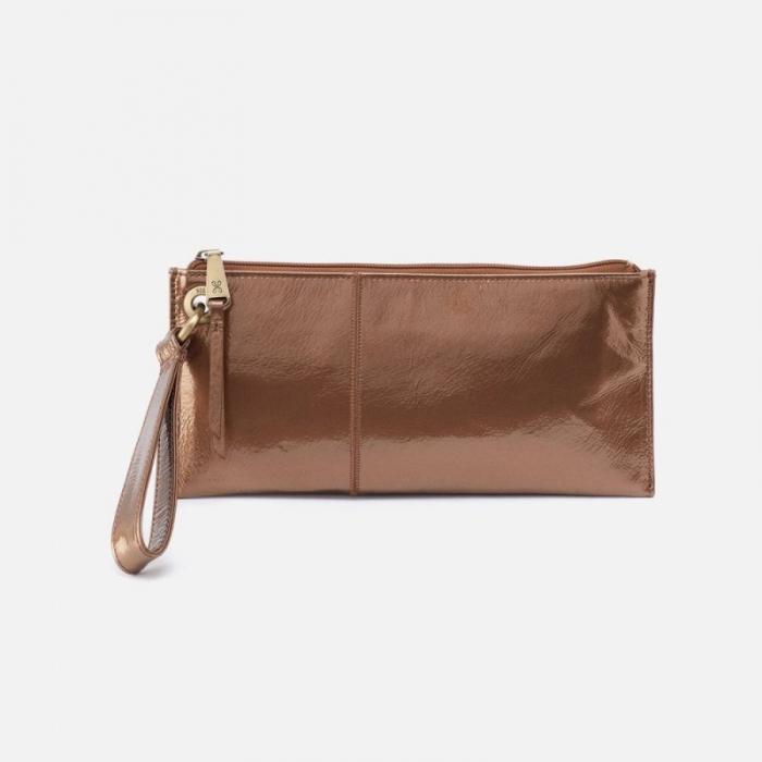 Hobo Women's Vida Wristlet in Patent Leather - Bronze | New Arrivals