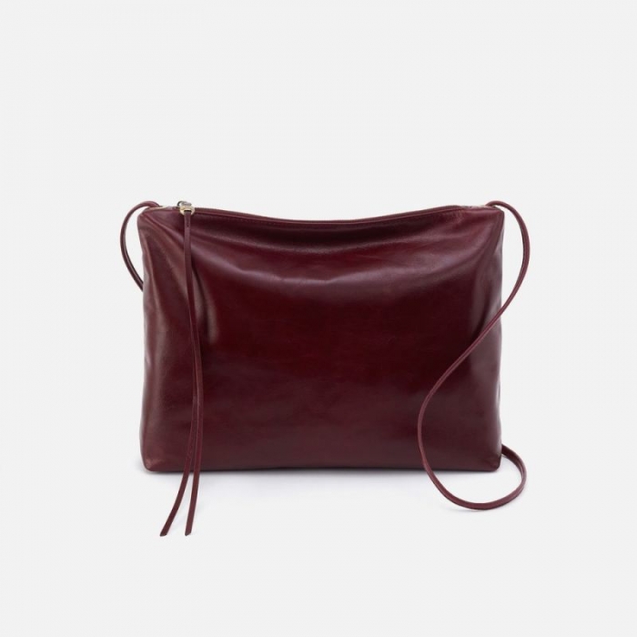 Hobo Women's Ziggy Crossbody in Polished Leather - Merlot | New Arrivals