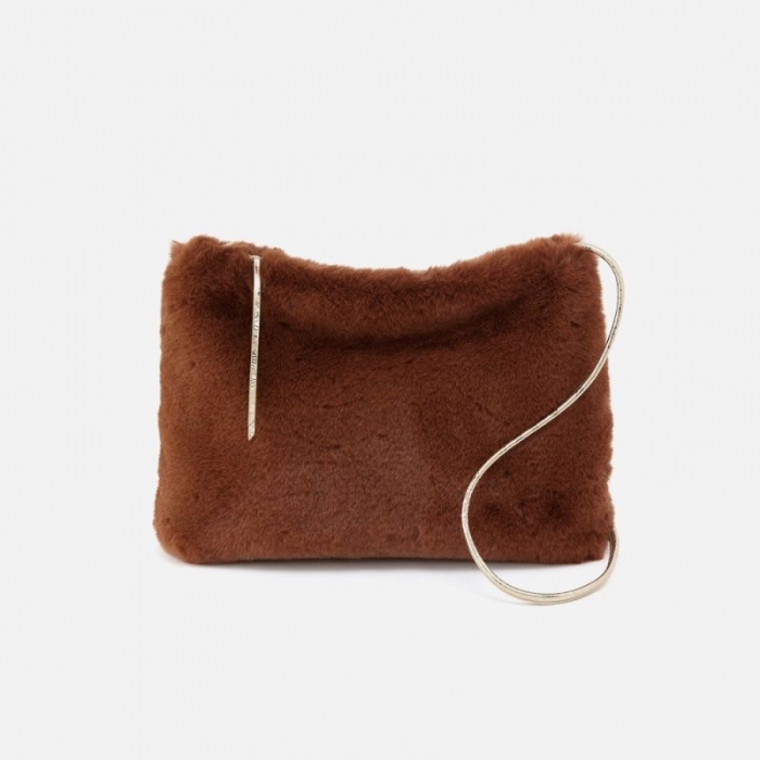 Hobo Women's Ziggy Crossbody in Faux Fur and Metallic Leather - Medium Brown | New Arrivals