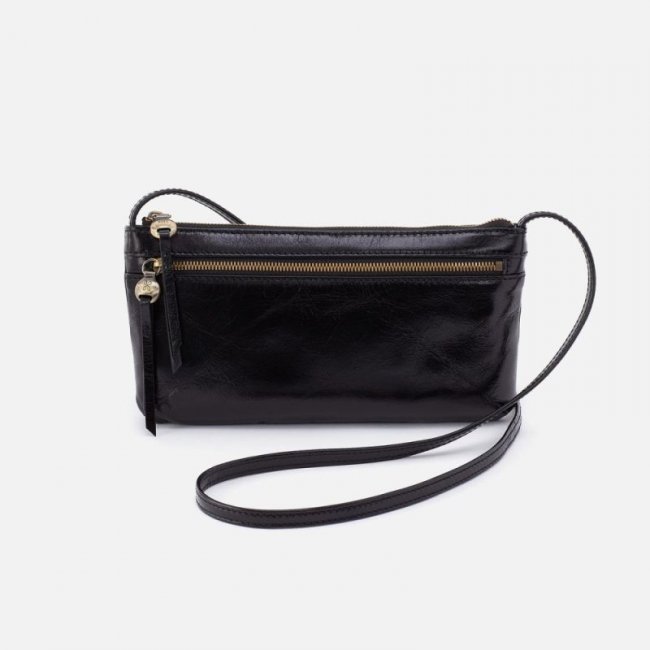 Hobo Women's Cara Crossbody in Polished Leather - Black | New Arrivals