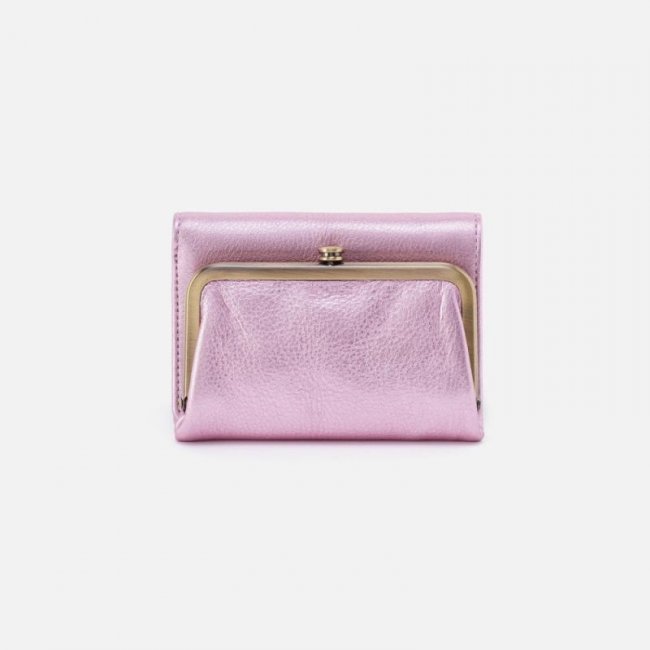 Hobo Women's Robin Compact Wallet in Metallic Leather - Pink Metallic | New Arrivals