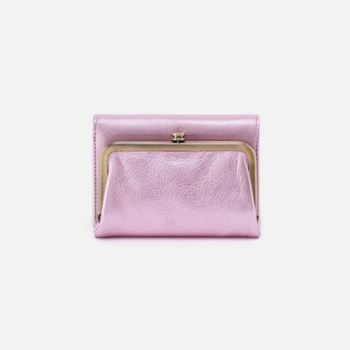 Hobo Women's Robin Compact Wallet in Metallic Leather - Pink Metallic | New Arrivals