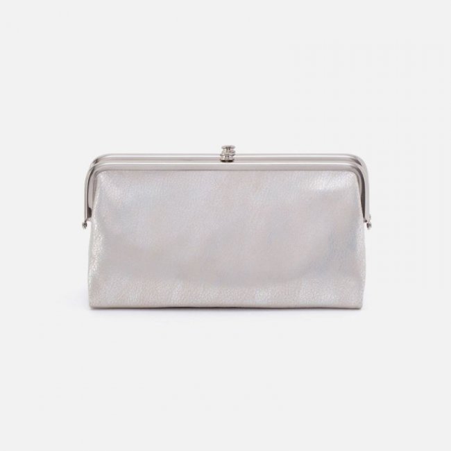Hobo Women's Lauren Clutch-Wallet in Metallic Leather - Silver | New Arrivals