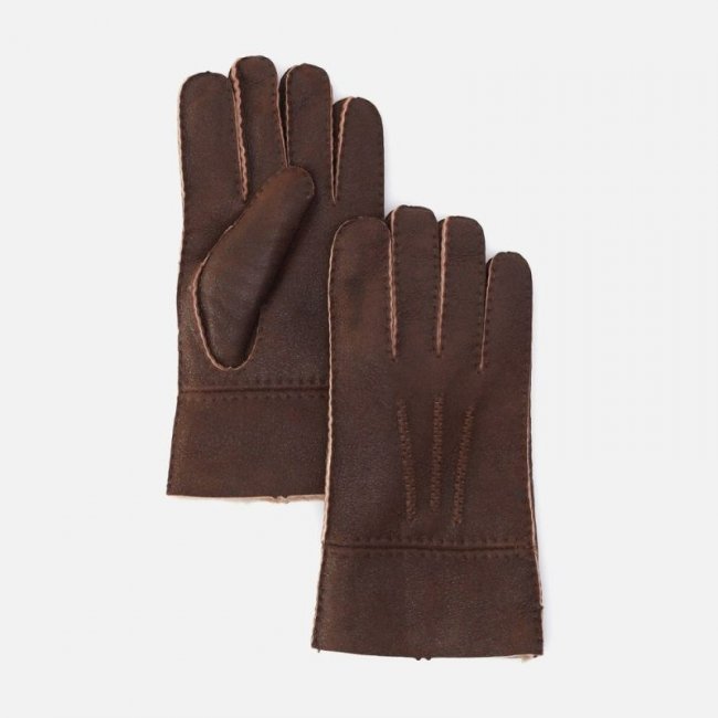 Hobo Women's Rugged Castano Aviator Sheepskin Glove in Aston Leather - Large | New Arrivals
