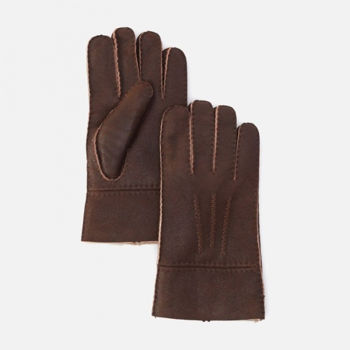 Hobo Women's Rugged Castano Aviator Sheepskin Glove in Aston Leather - Large | New Arrivals