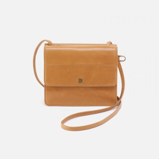 Hobo Women's Jill Wallet Crossbody in Polished Leather - Natural | New Arrivals