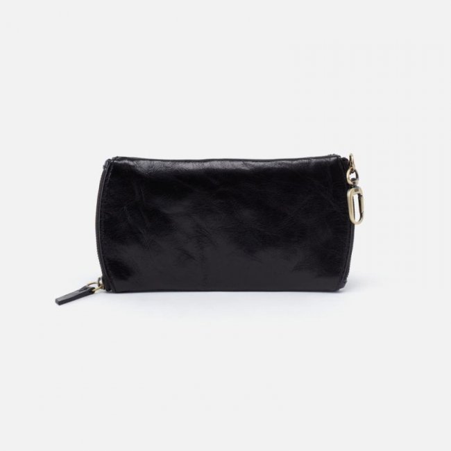 Hobo Women's Spark Double Eyeglass Case in Polished Leather - Black | New Arrivals