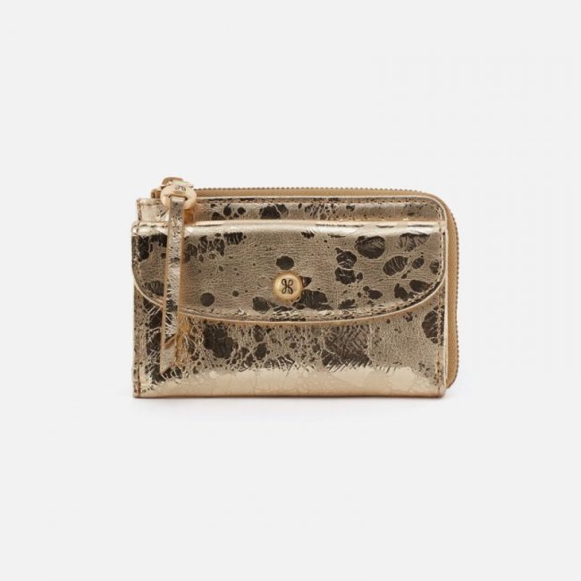 Hobo Women's Addi Card Case in Metallic Leather - Gilded Marble | New Arrivals
