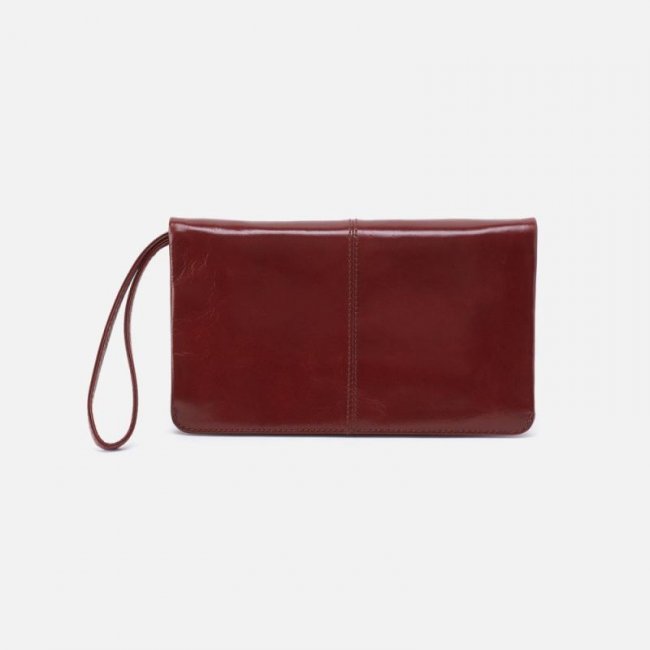 Hobo Women's Evolve Wristlet in Polished Leather - Henna | New Arrivals
