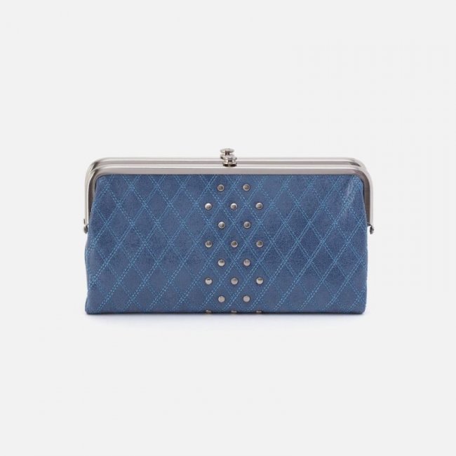 Hobo Women's Lauren Clutch-Wallet in Buffed Leather - Azure | New Arrivals