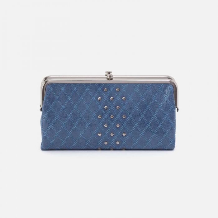 Hobo Women's Lauren Clutch-Wallet in Buffed Leather - Azure | New Arrivals