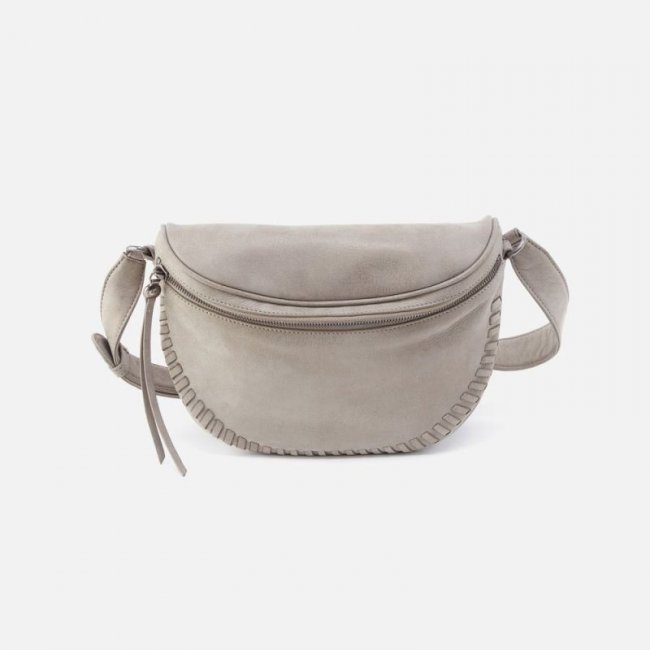 Hobo Women's Juno Belt Bag in Metallic Leather - Granite Grey | New Arrivals