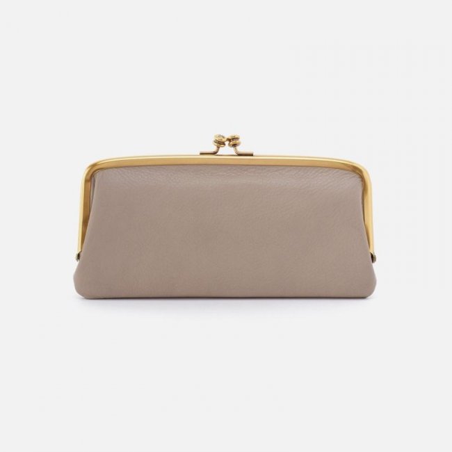 Hobo Women's Cora Large Frame Wallet in Pebbled Leather - Taupe | New Arrivals