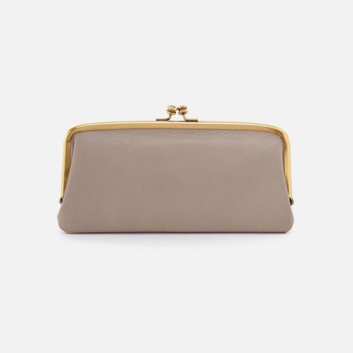 Hobo Women's Cora Large Frame Wallet in Pebbled Leather - Taupe | New Arrivals