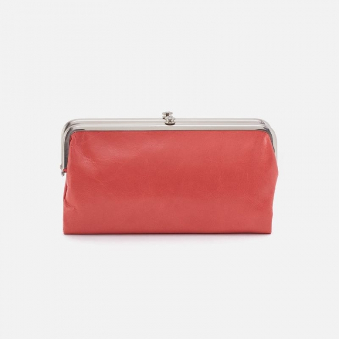 Hobo Women's Lauren Clutch-Wallet in Polished Leather - Cherry Blossom | New Arrivals