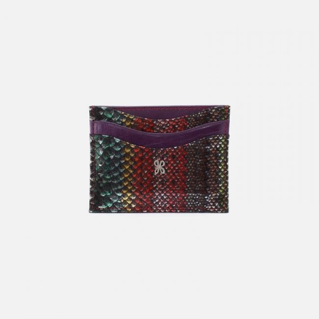 Hobo Women's Max Card Case in Mixed Leathers - Holiday Stripe | New Arrivals