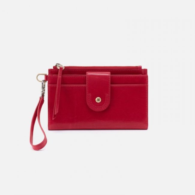Hobo Women's Kali Phone Wallet in Polished Leather - Claret | New Arrivals